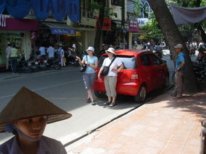 Waiting for the bus to Bat Trang