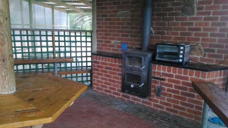 Wood stove at the camp kitchen, Shelly beach caravan park, Ceduna