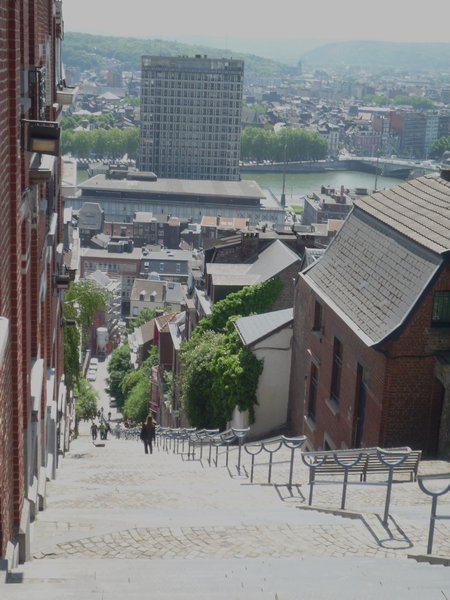 View over the river from 1/2 way up the steps.