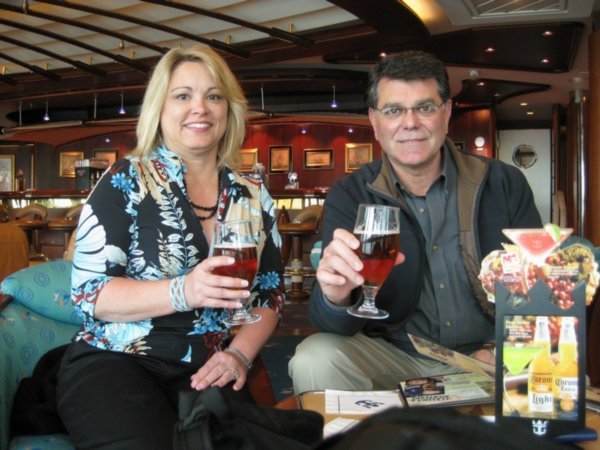 Our First Beer on the Ship