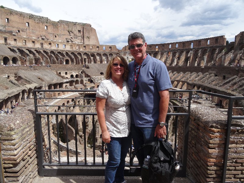 Typical Tourist shot of us inside the Colosseum