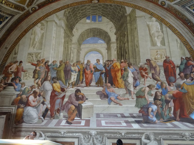 On of Raphael's famous frescoes inside the Vatican Museum