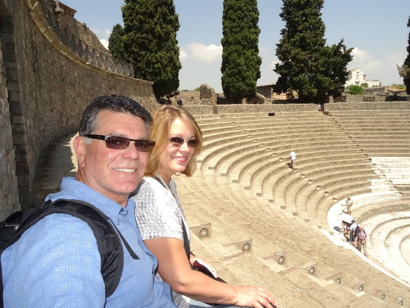 Both of us at the Theater in Pompeii