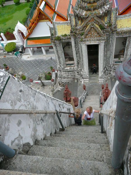 Steep steps up to the temple of dawn