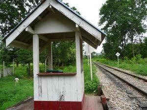 Signal post on the death railway