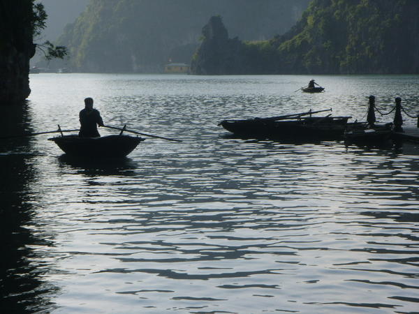 fishing boat, halong bay