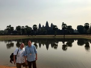Posing with Angkor and it's reflection
