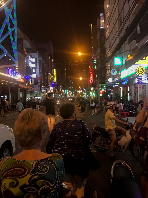 Walking through the bar area of Saigon
