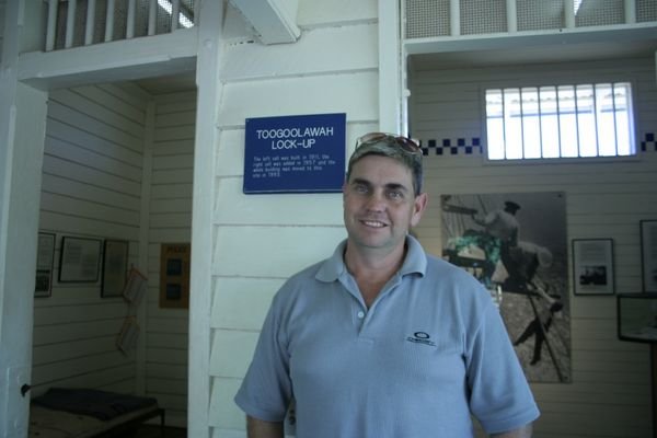 Steve outside the local lock up at the heritage centre