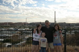 The Family, The photographer (not shown) and the Mine at Mt Isa