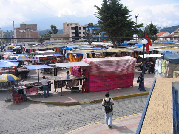 Looking down at Otavalo Market
