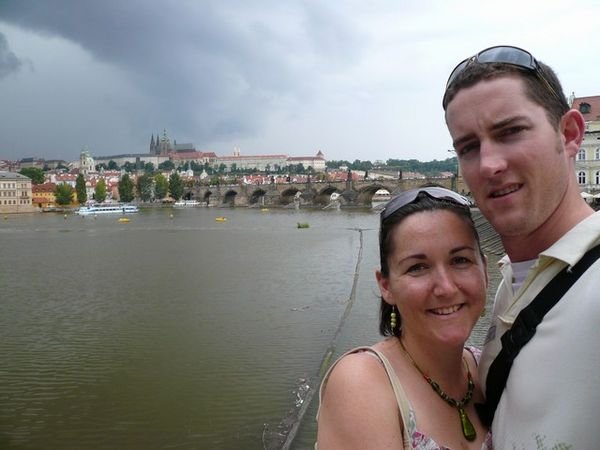 View over the river to Charles Bridge