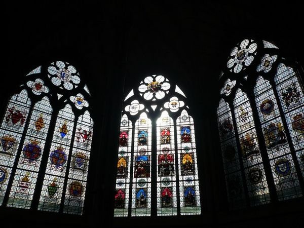 Stained glass windows in the Chapter House