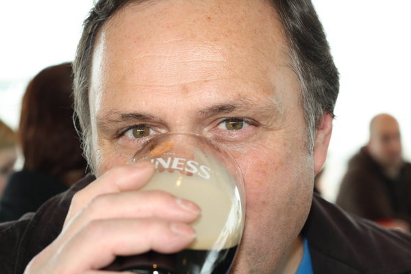 Dad Conner enjoys a Guinness