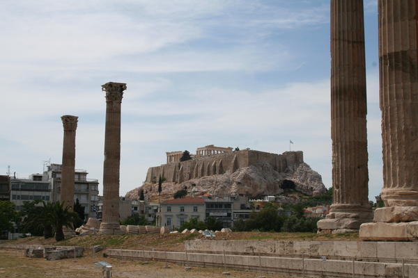 The Temple of Zeus with Parthenon behind