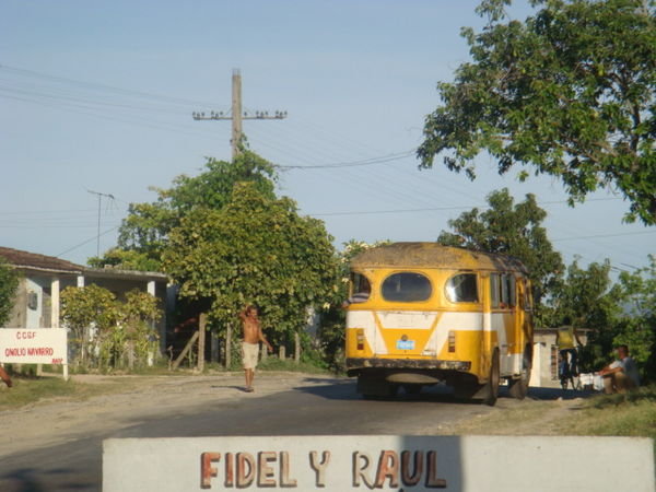 cool school bus in cuba