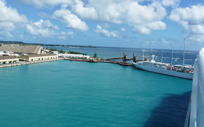 Looking at the port in Barbados