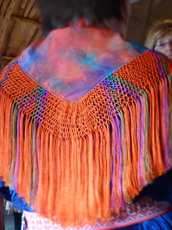The back of the Mother's scarf.