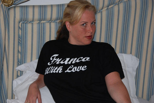 Michelle sporting her shirt from Franco of Capri.