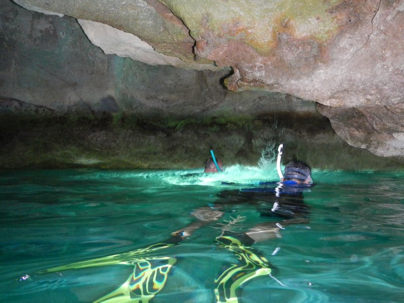 Diving in a cave