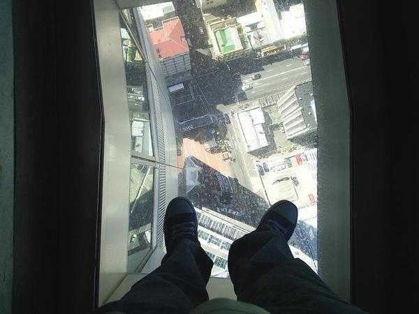 My feet in the sky city tower.