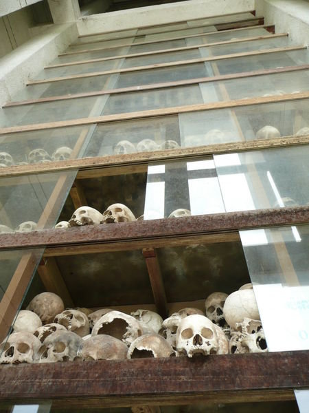 inside the stupa - more than 8000 skulls