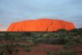 Uluru in sunset sunlight