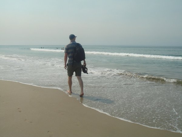 JW dipping his toes in the Pacific