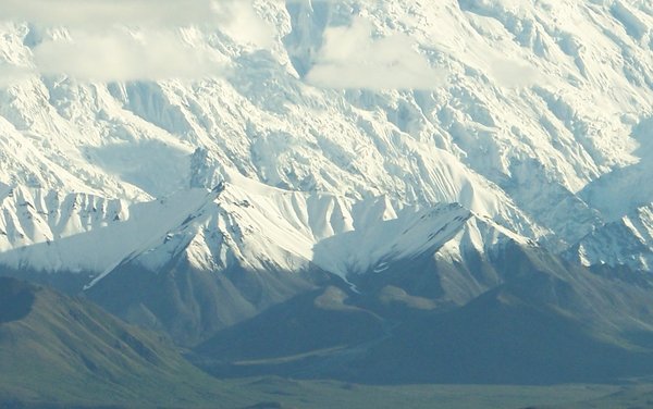 Detail of foothills and lower Denali