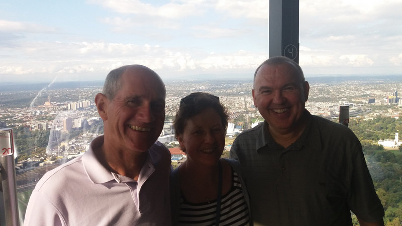 Mark with Steve and his wife Barbara at the top of the Eureka Tower in Melbourne