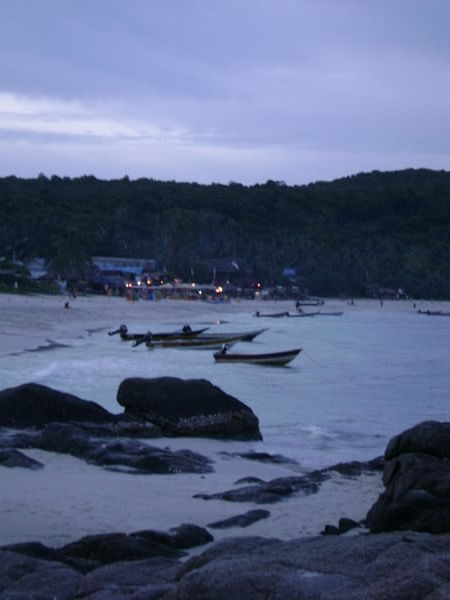 the small island at dusk
