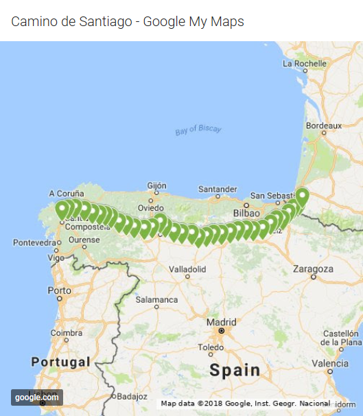 Camino de Santiago Map - Google Maps