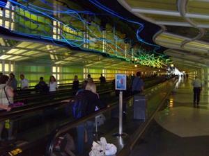 Funky tunnel in the Chicago airport