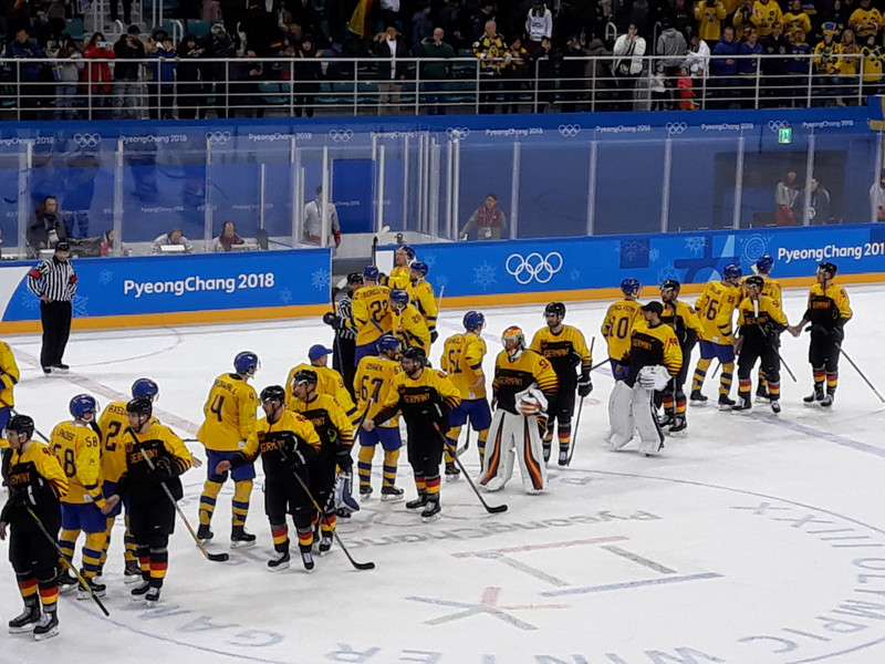 Sweden vs, Germany men's hockey game.