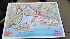 Map of Kotor Bay, Montenegro