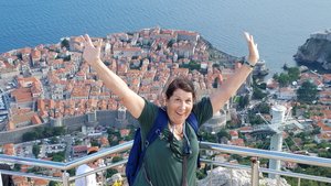 From the top of Mt. Srd with Dubrovnik Old Town in back.