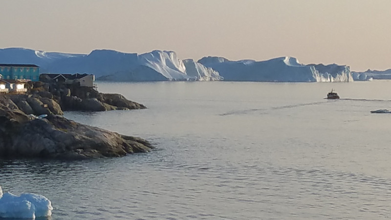 Icebergs from hotel