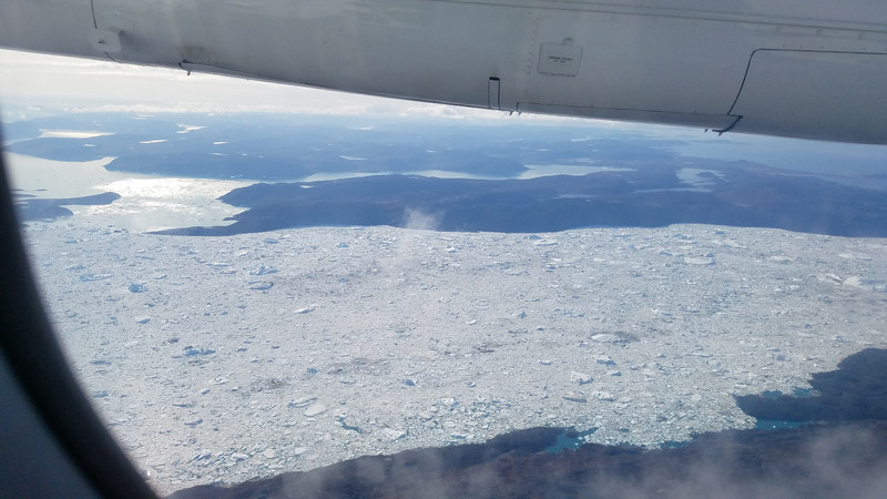 Icebergs from the airplane.