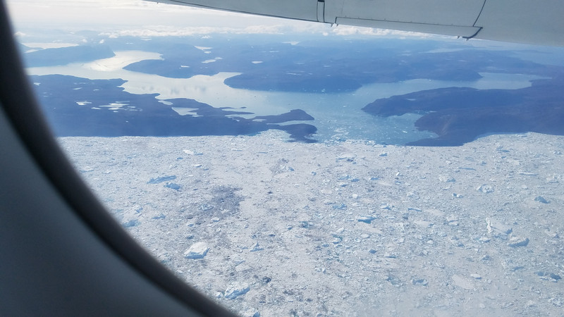 Icebergs from the airplane.