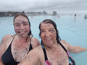 With Kimberly at Myvatn Thermal Baths.