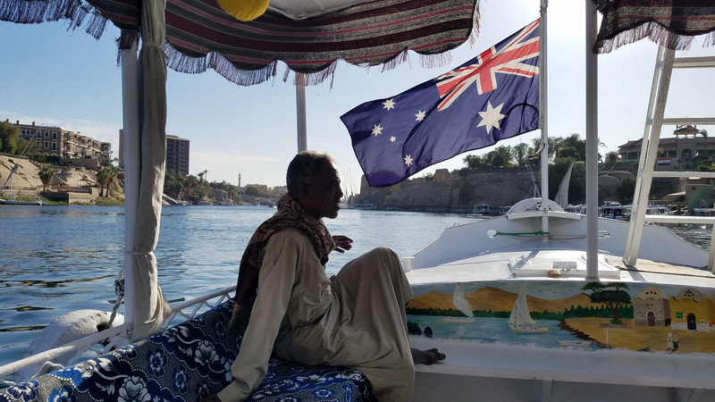 Boat taxi to dinner with Nubian family