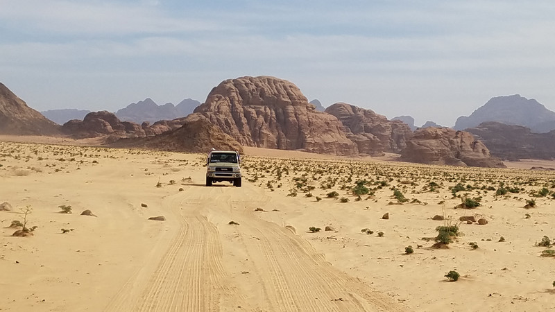 Riding around Wadi Rum in 4 X 4's