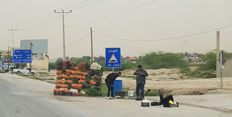 Vegetables sold by road