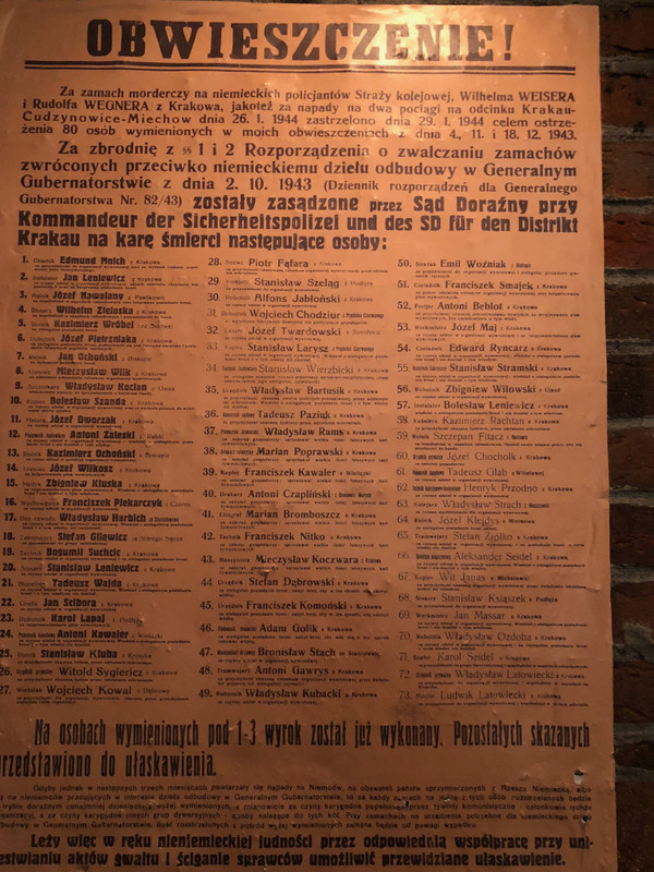 "RED POSTER"" LISTING NAMES OF EXECUTED PEOPLE WHO HAD BEEN ROUNDED UP