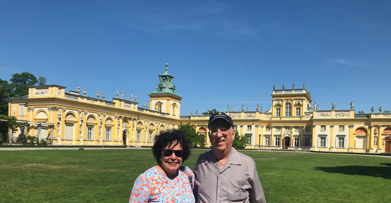 MARY AND DENNIS IN FRONT OF WILANOW PALACE