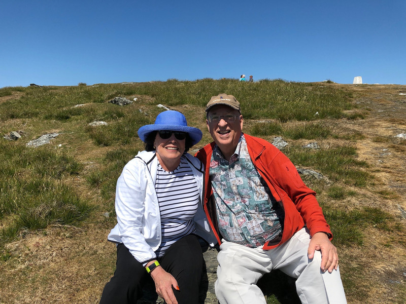 DENNIS AND MARY AT THE TOP OF MT. SNAEFELL