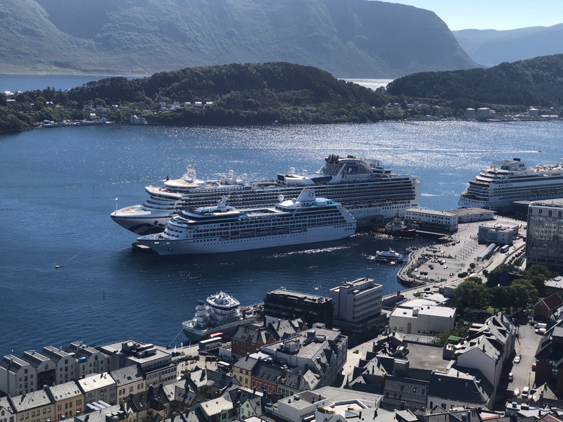 OUR BOATS IN THE HARBOR OF ALESUND