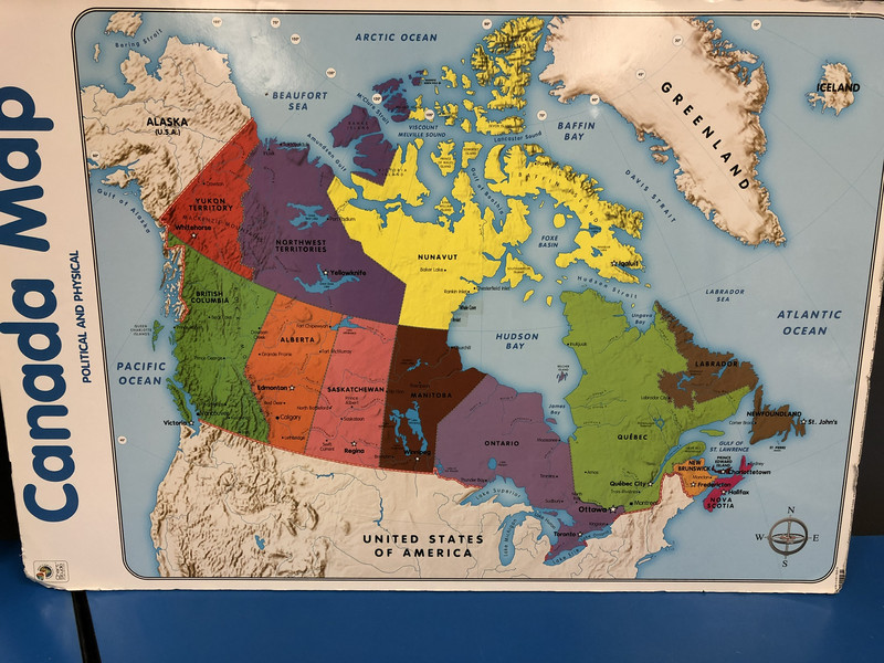 MAP OF CANADA MANITOBA IS DARKNPURPLE