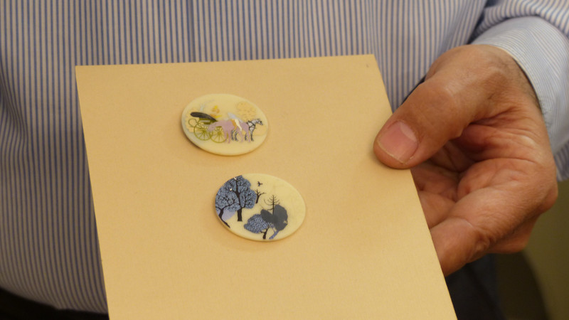 TWO EXAMPLES OF HIS MINIATURE PAINTINGS
