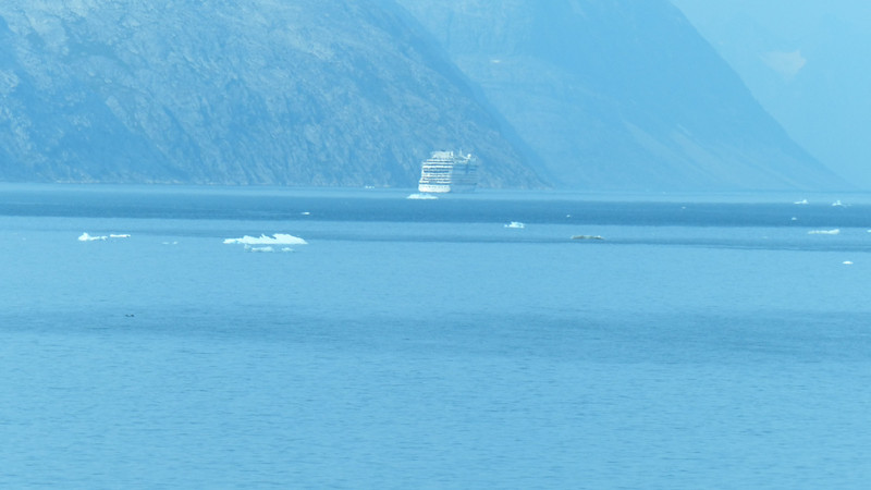 SEABORN SHIP AHEAD OF US IN THE FJORD